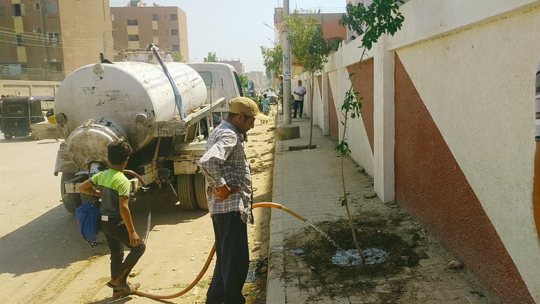 أعمال تشجير قرية بني مر 