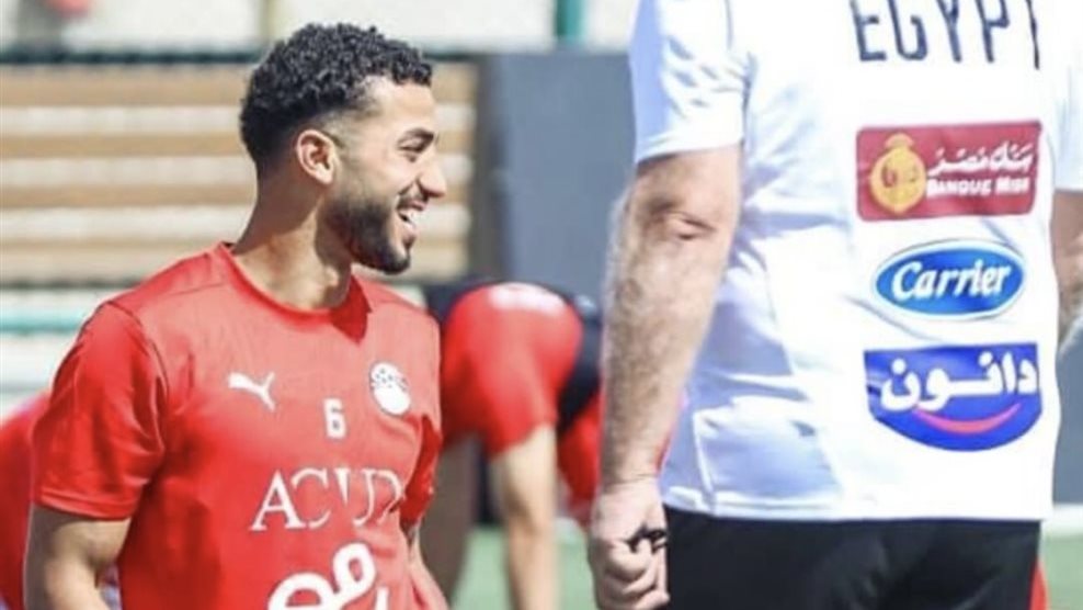 محمد عبد المنعم من مران منتخب مصر