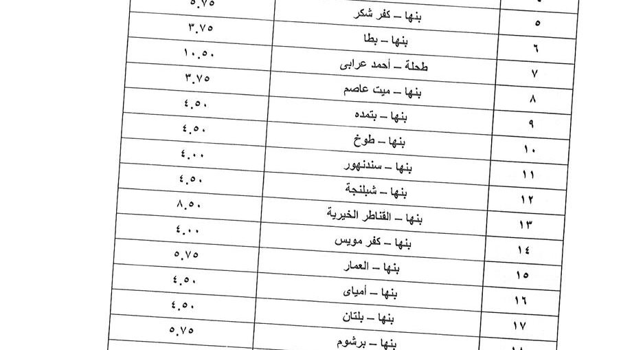 تعريفة الركوب الجديدة