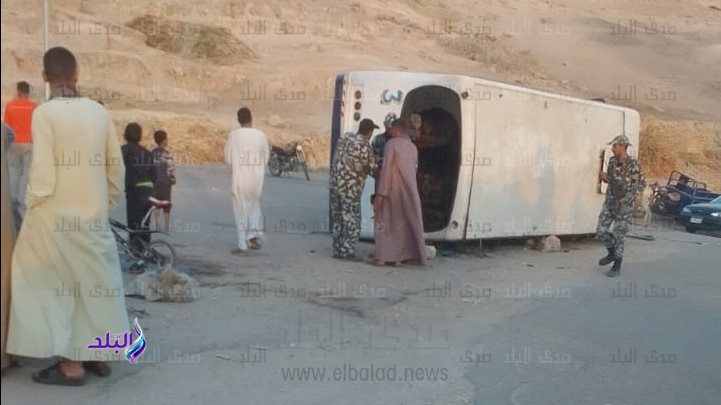  حادث انقلاب أتوبيس رحلات لدير الأنبا أنطونيوس