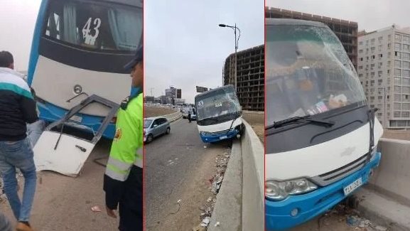 حادث حافلة مدرسية على الدائري