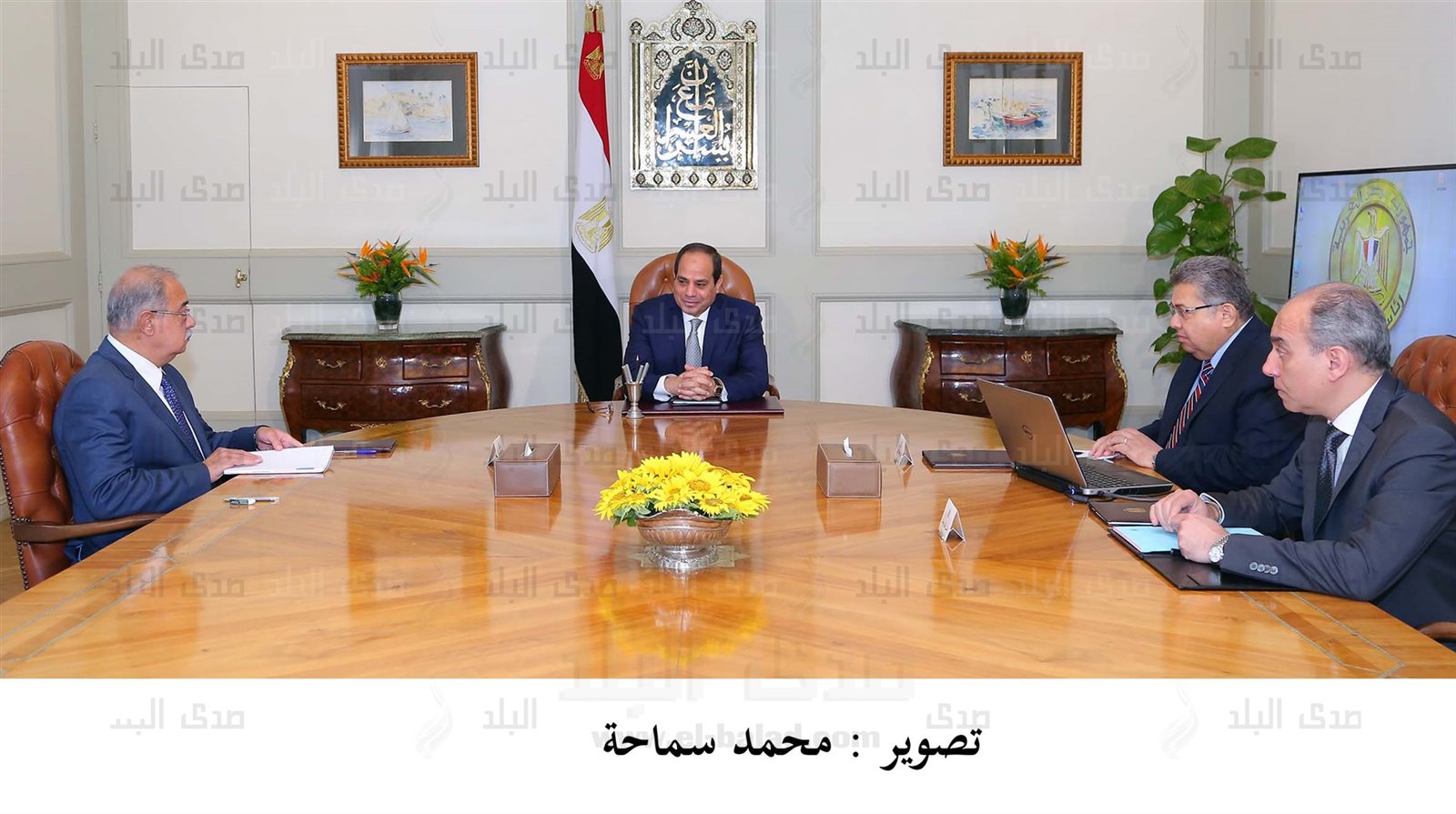 السيسي ورئيس الوزراء والشيحي