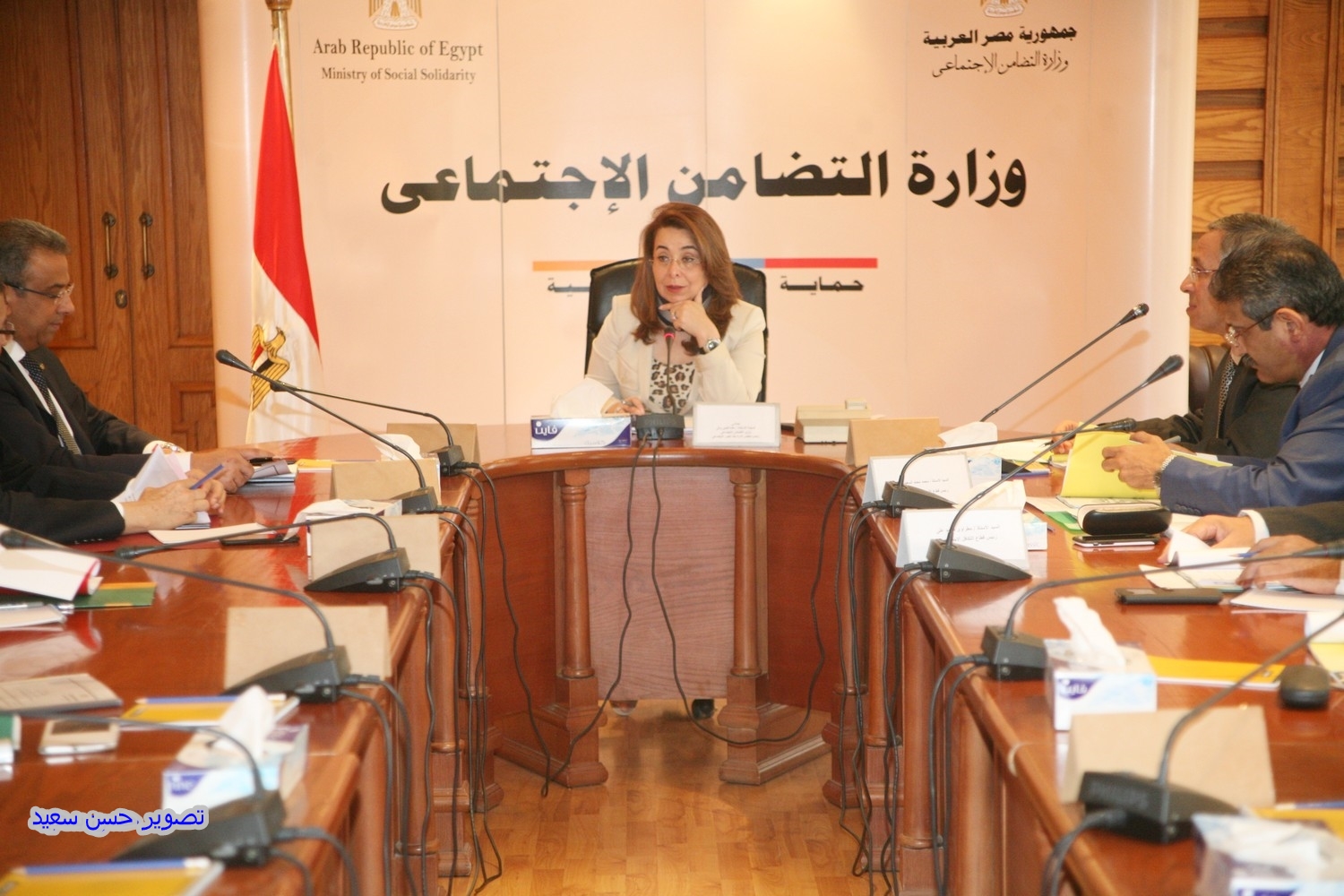 وزيرة التضامن خلال ترأسها الاجتماع