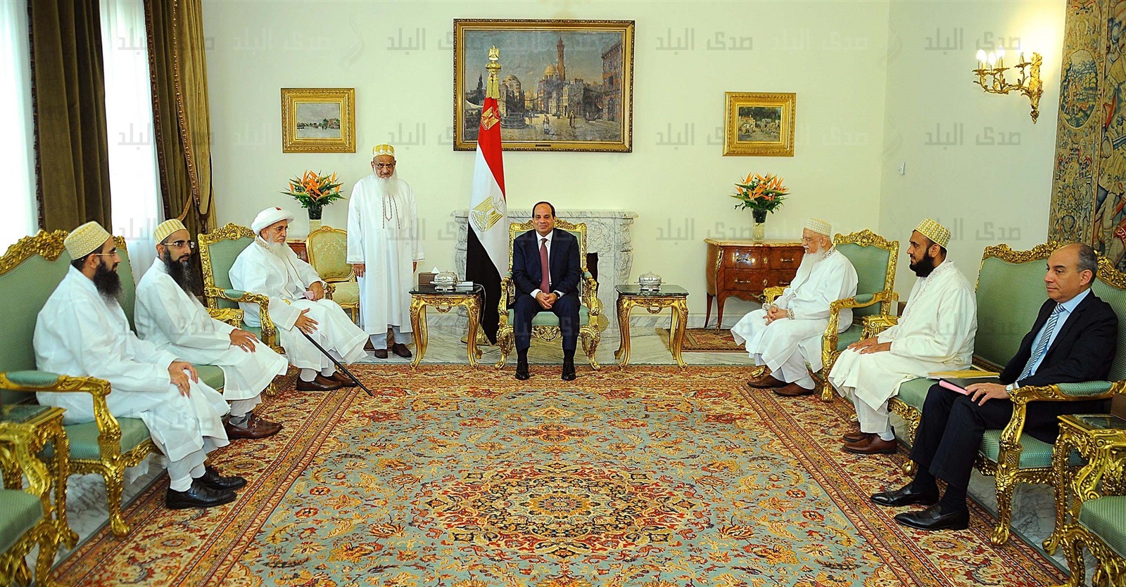 الرئيس السيسي خلال لقاءه سلطان طائفة البهرة بالهند