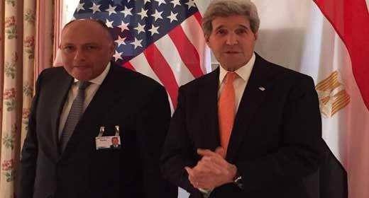 سامح شكري وزير الخارجية و  جون كيري  سامح شكري وزير الخارجية و  جون كيري
