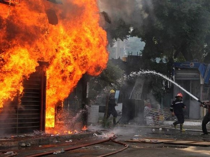 اندلاع حريق هائل بمستشفى طامية المركزي بالفيوم