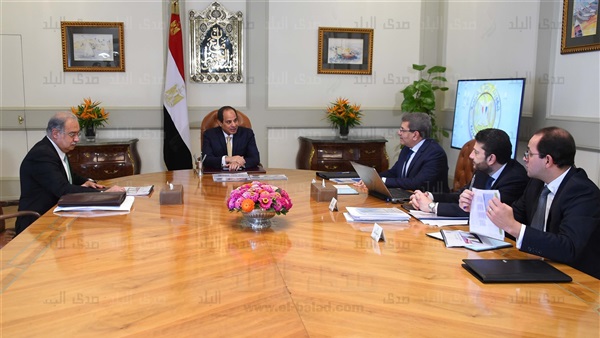 لقاء الرئيس بوزير المالية فى حضور رئيس الوزراء