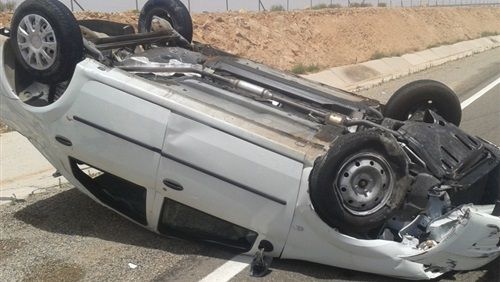 انقلاب سيارة بمحور سعد الدين الشاذلي انقلاب سيارة بمحور سعد الدين الشاذلي