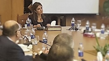 نصر خلال استقبال السفراء 