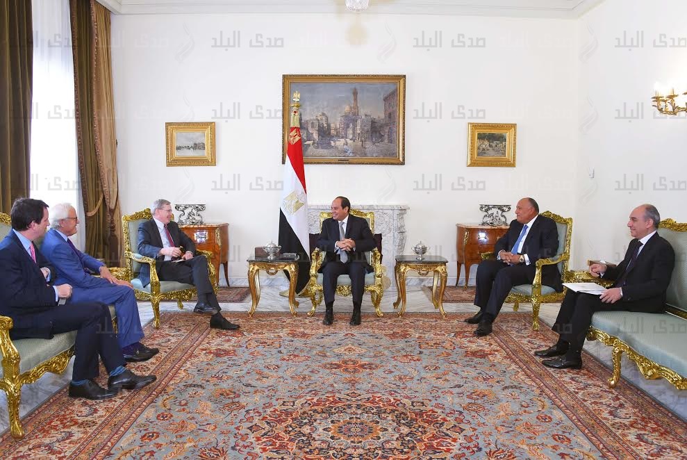 السيسي مع وفد «بروكينجز الأمريكية»