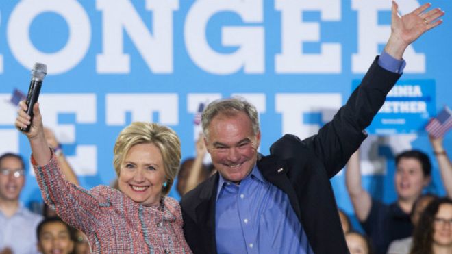  تيم كاين و هيلاري كلينتون