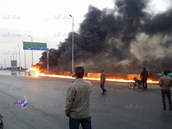 إنقلاب سيارة محملة بالغاز