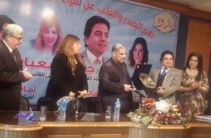 الدكتور جمال شعبان أثناء التكريم 