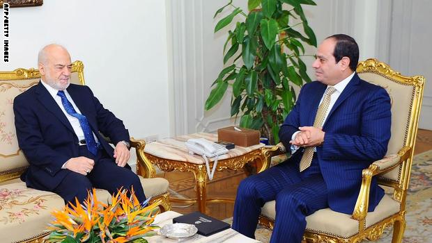 الرئيس عبد الفتاح السيسي ووزير الخارجية العراقي الرئيس عبد الفتاح السيسي ووزير الخارجية العراقي