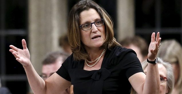  وزيرة التجارة الكندية كريستيا فريلاند