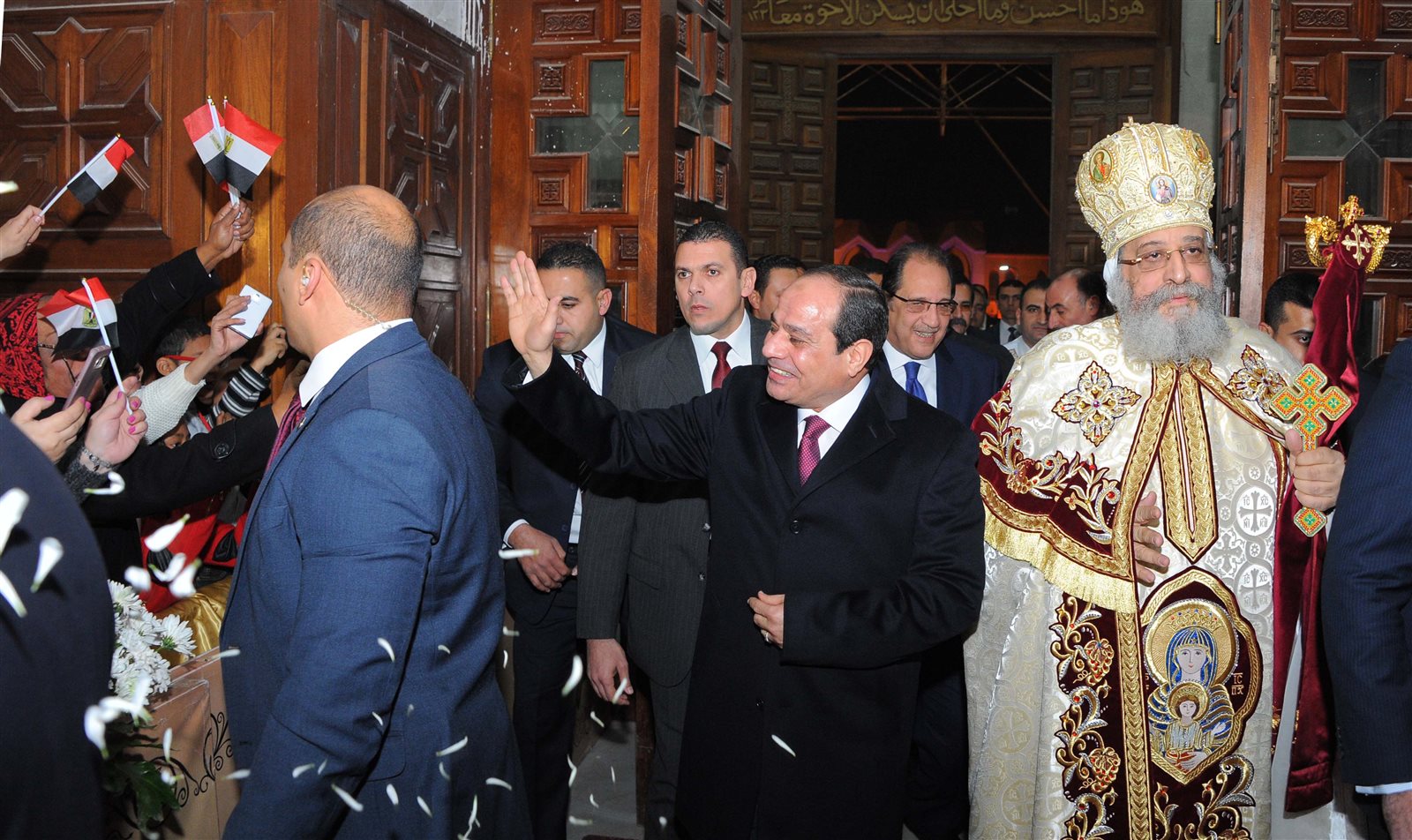الرئيس السيسي خلال المشاركة فى عيد الميلاد