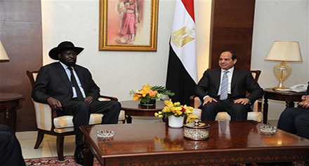الرئيس السيسي ورئيس جنوب السودان سيلفا كير