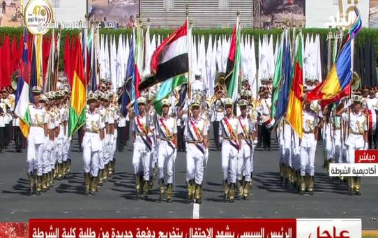 استعرض لطلاب كلية الشرطة فى ساحة الاحتفال