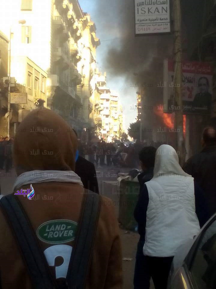 حريق بمحل وسط الاسكندرية