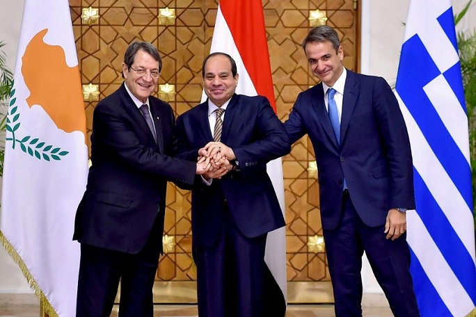 الرئيس السيسي وزعماء قبرص واليونان
