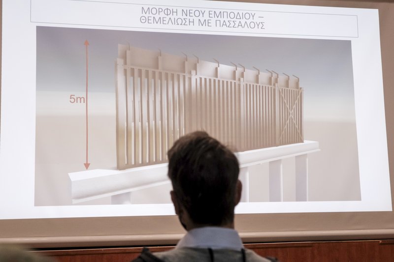 شكل الجدار الفاصلي بين اليونان وتركيا 