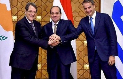 الرئيس السيسي وزعماء قبرص واليونان