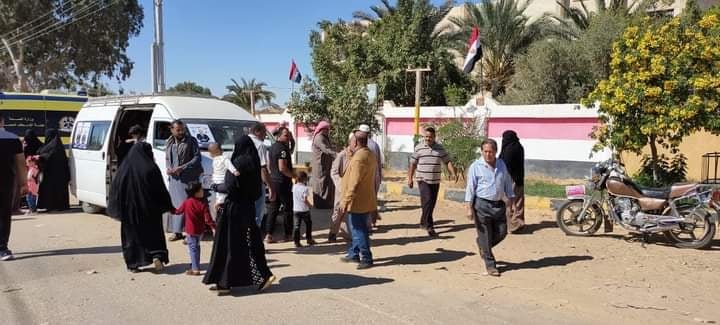 إقبال كبير من المواطنين على لجان الانتخابات بالواحات البحرية