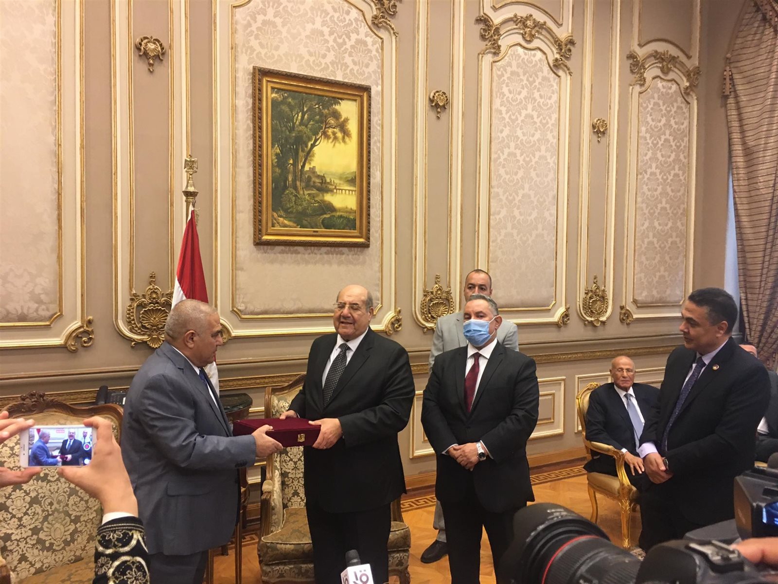 رئيس "الشيوخ" يستقبل نظيره بالمحكمة الدستورية