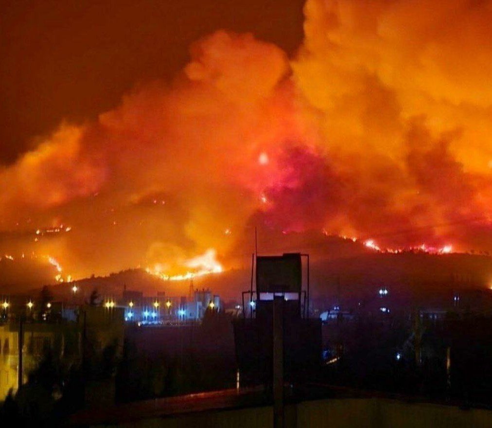 حريق ضخم في غابتين جنوب تركيا