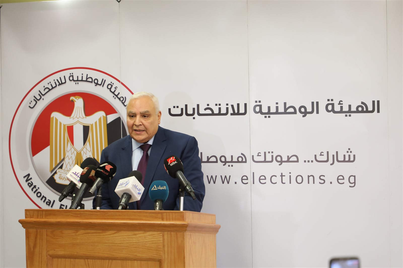 المستشار لاشين إبراهيم رئيس الهيئة الوطنية للانتخابات