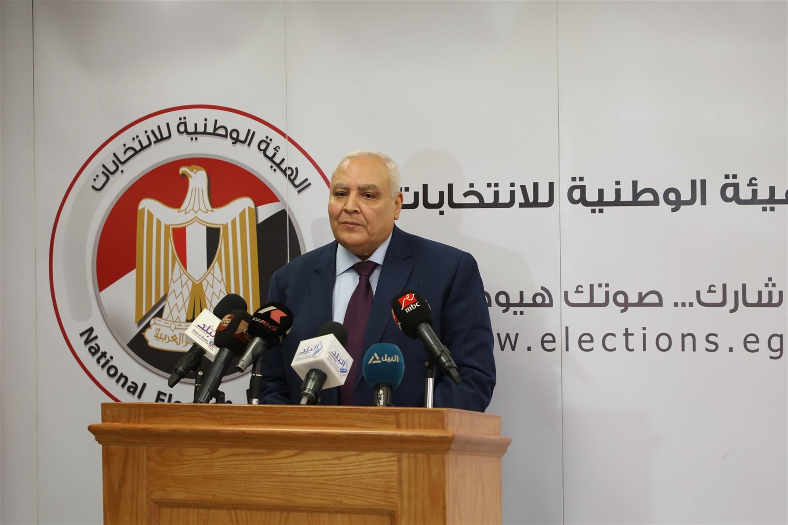 المستشار لاشين إبراهيم رئيس الهيئة الوطنية للانتخابات