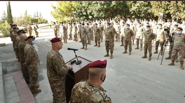 جانب من الاحتفالية وكلمة قائد الجيش اللبناني 