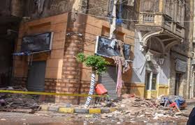 انهيار شرفة عقار الإسكندرية
