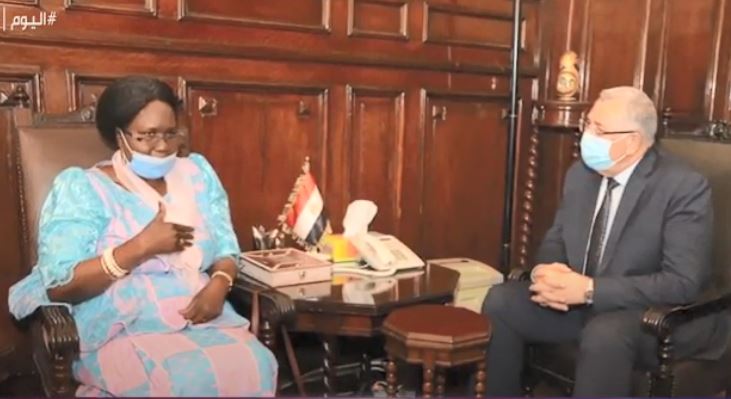 استقبال وزير الزراعة لوزيرة الزراعة بجنوب السودان