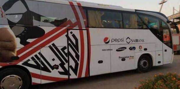 إلقاء الحجارة على أتوبيس نادي الزمالك