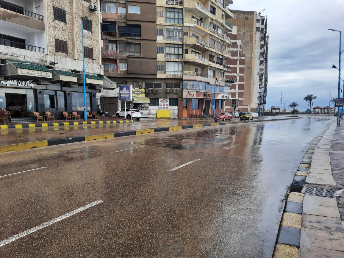 سقوط أمطار خفيفة بالإسكندرية