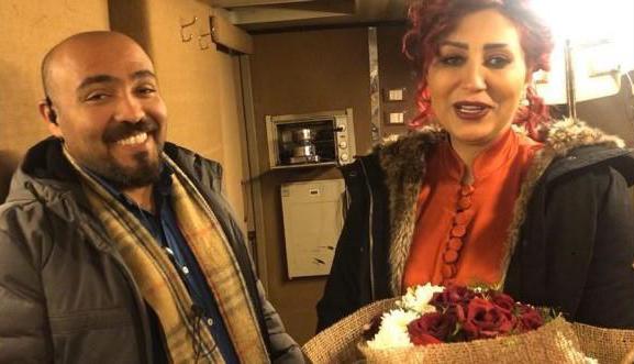 المنتج حسام المدنى والفنانة وفاء عامر 