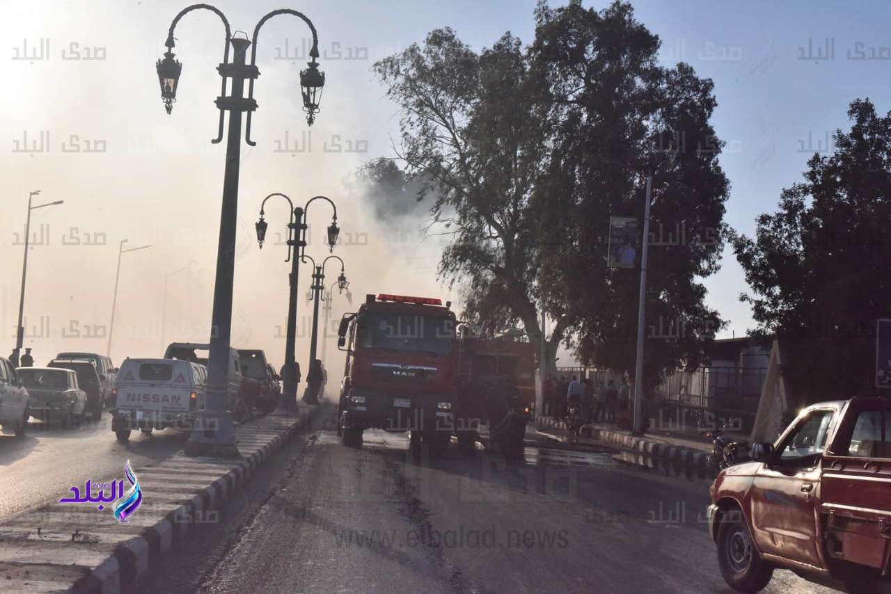 السيطرة على حريق ببعض الأشجار