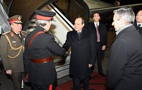 الرئيس السيسي عقب وصوله لندن للمشاركة في القمة السابقة