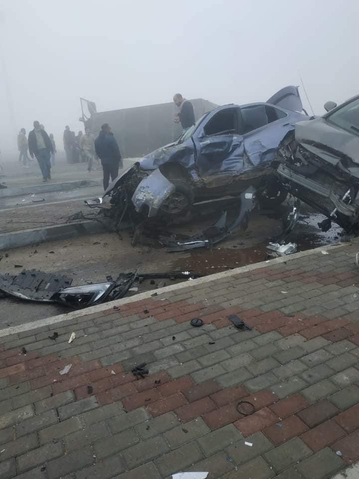 حادث تصادم ٥ سيارات