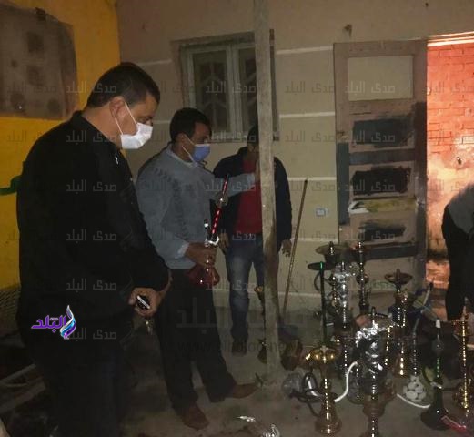 .مصادرة 35 شيشة في مقاهي مخالفة بالزقازيق