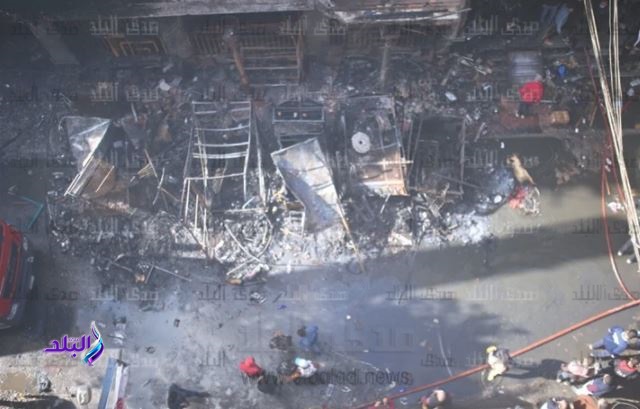 إضرام النيران بعدد من المحال التجارية بمنطقة التوفيقية
