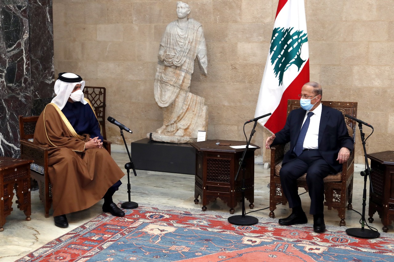 وزير الخارجية القطري خلال لقاء عون 