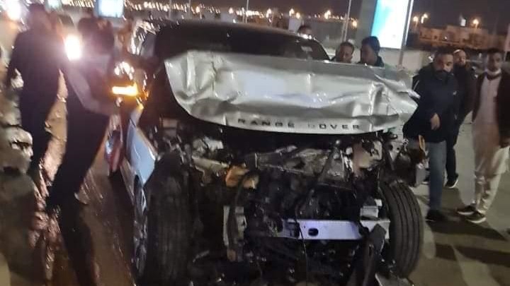صورة سيارة عمرو أديب بعد الحادث صورة سيارة عمرو أديب بعد الحادث