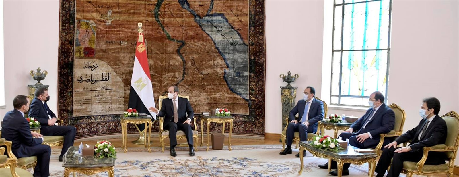 الرئيس السيسي يستقبل عبد الحميد الدبيبة
