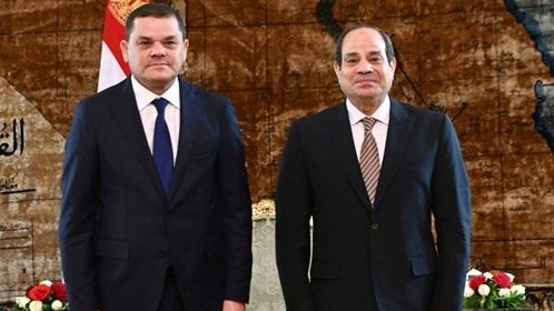 لقاء الرئيس السيسى مع رئيس الحكومة الليبية الجديدة