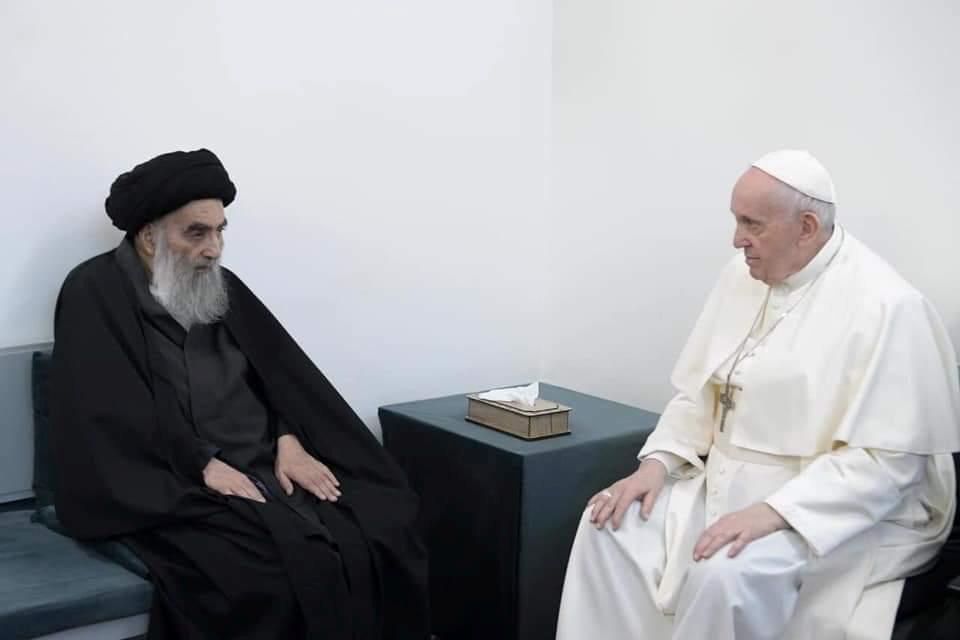 مقابلة بابا الفاتيكان والمرجع الشيعي علي السيستاني