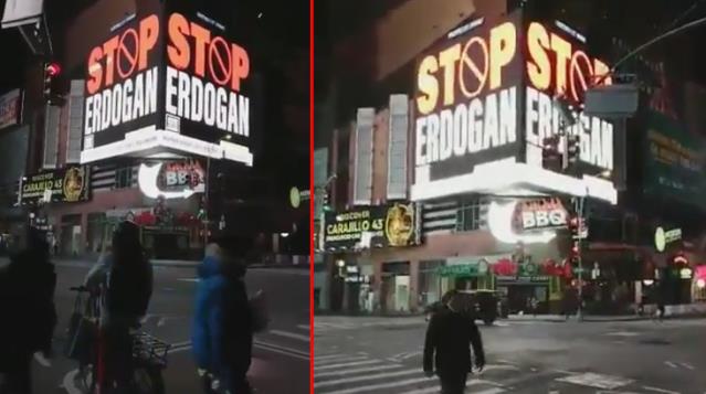 لافتة إعلانية مناهضة لأردوغان في نيويورك