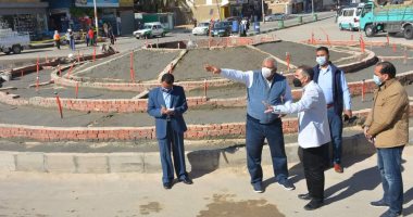 أعمال تطوير ميدان البساتين بالخارجة