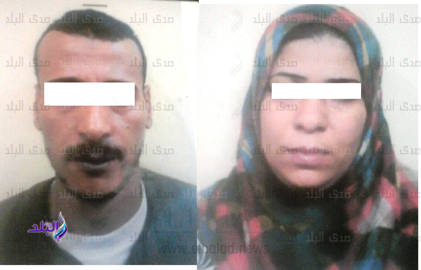 المتهمة وزوجها قاتلى عامل مصر القديمة  المتهمة وزوجها قاتلى عامل مصر القديمة